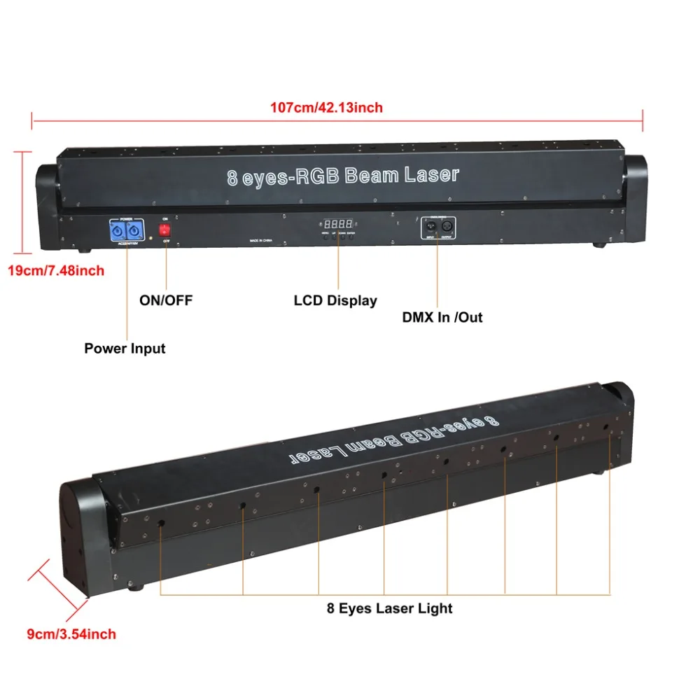 Sharelife 2,4 W 8 Eyes RGB луч лазерный проектор движущийся свет DJ шоу Gig Bar фон профессиональное сценическое освещение эффект 8E-RGB