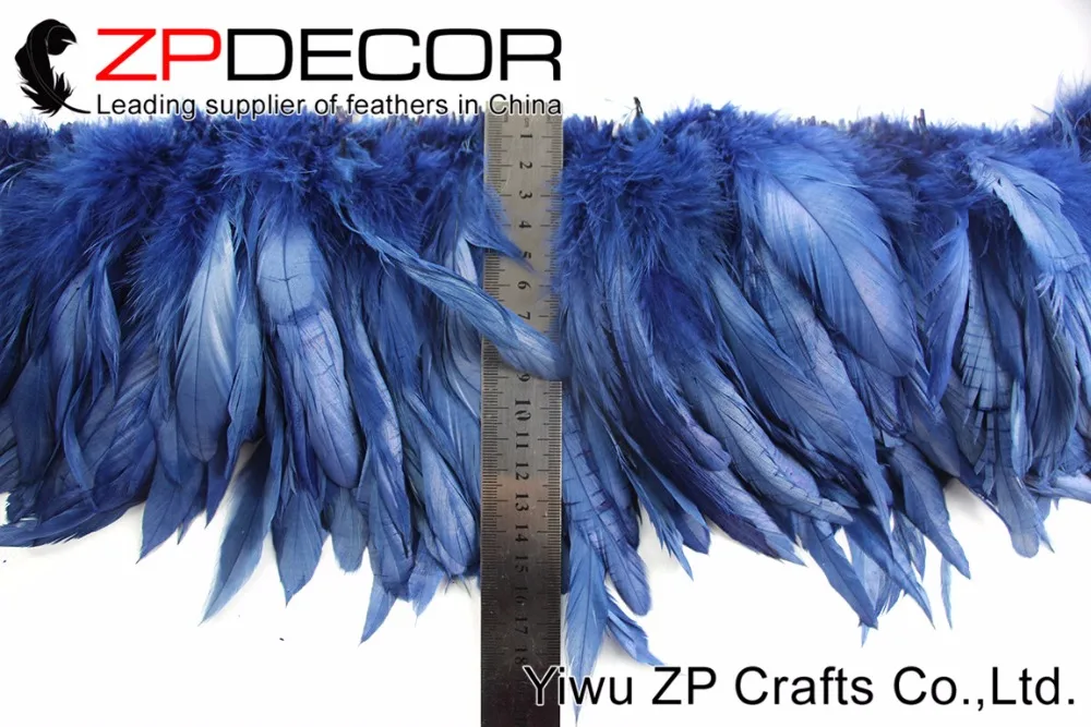 NAVY blue Rooster Schlappen Feathers Strung (8)