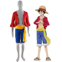 One Piece Monkey D Luffy ใหม่ World Cosplay เครื่องแต่งกายชุดสำหรับปาร์ตี้ฮาโลวีนเสื้อผ้า