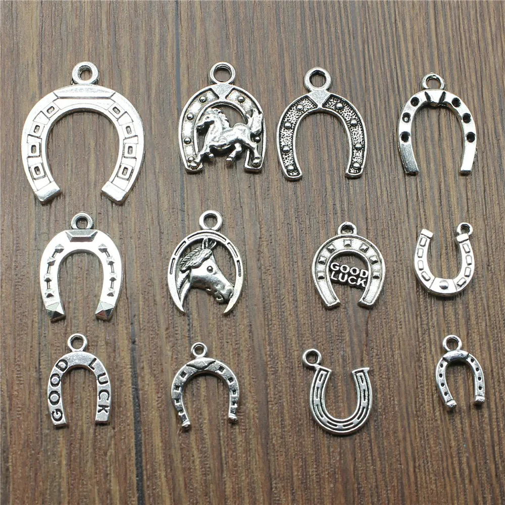 

Horseshoe Pendant Charms Antique Silver Horse Shoe Charms Jewelry Lucky Horseshoe Charms For Bracelet