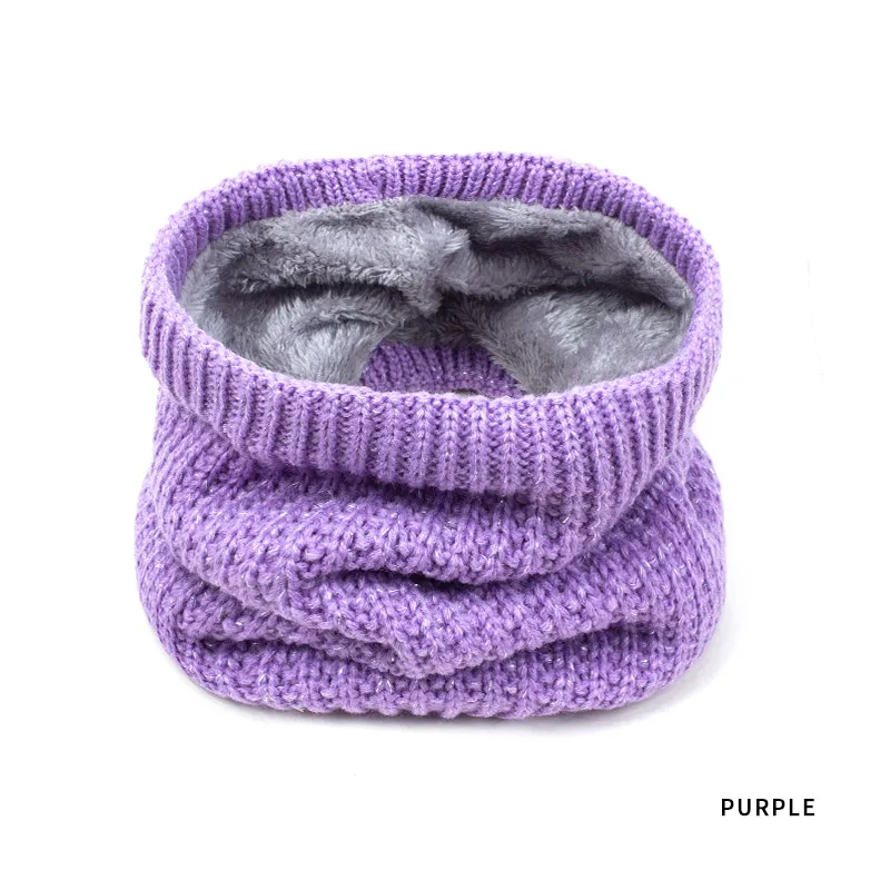 SuperB& G модный дизайн зима осень шарфы унисекс чистый цвет кольцо шарфы для женщин и мужчин толстые теплые 8 цветов 25*20 см - Цвет: Purple