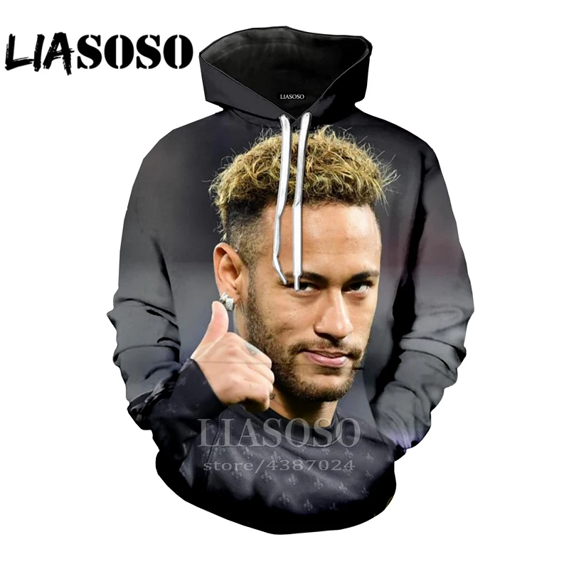 

Women fashion anime homme Neymar shirts hip hop funny streetwear kids 3D print hoodies Harajuku ball men t shirt Sweatshirt E596