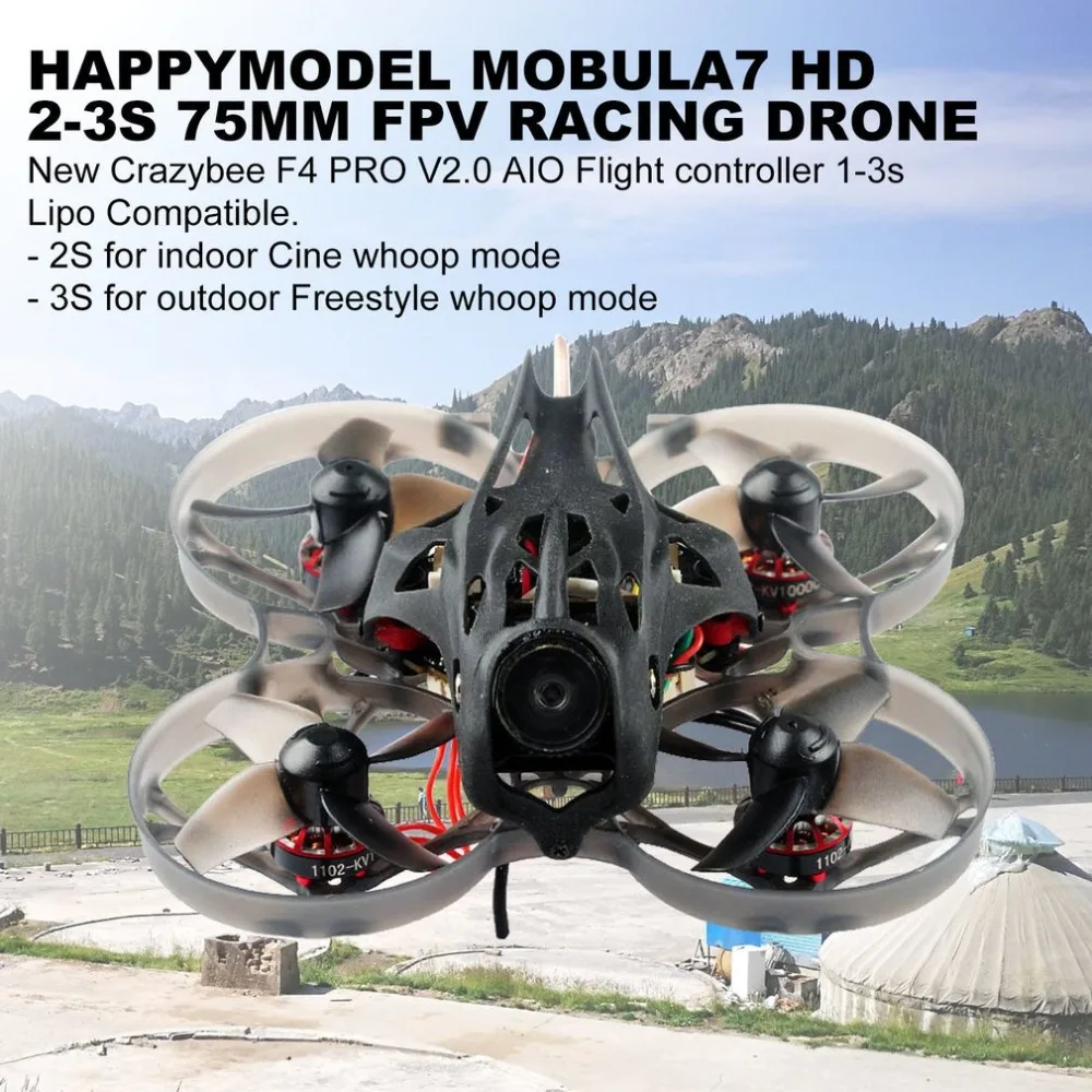 Happymodel Mobula7 HD 2-3S 75 мм Crazybee F4 Pro Whoop FPV гоночный Дрон PNP BNF w/CADDX черепаха V2 HD камера Ds-M2/Ds-MX приемник