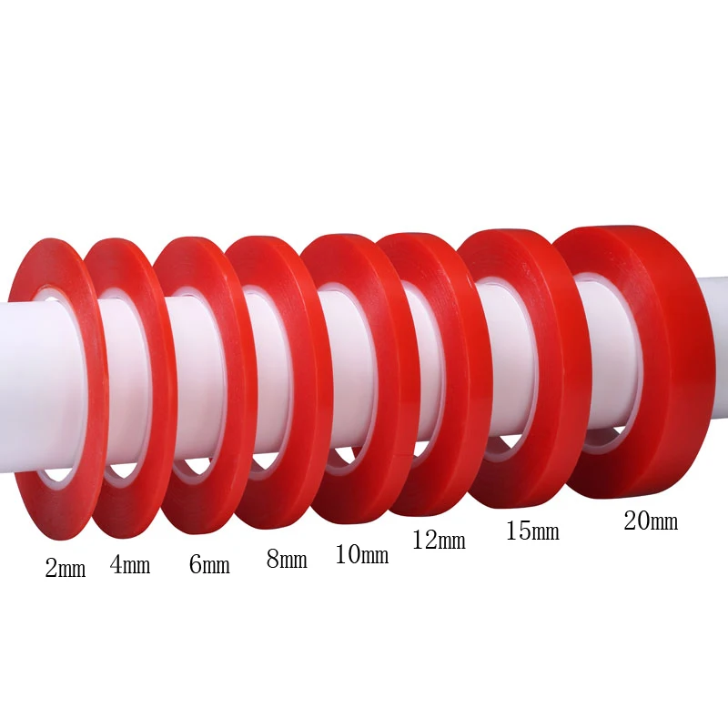 25M Heat Resistant Double-sided Transparent Clear Adhesive Tape Sticker 2mm 4mm 6mm 8mm 10mm 12mm 20mm