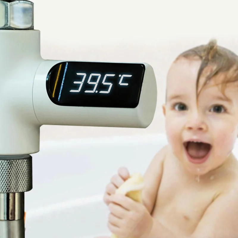 

2colors Choose Baby Shower Led Light Special Design Digital Automatic sensing Lamp Show water temperature Baby Lamp Xams Gift