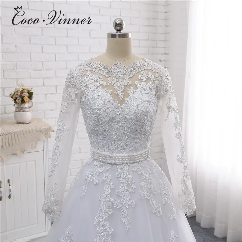 Винтажное свадебное платье с поясом, украшенным бисером, с вырезом-лодочкой,, бальное платье с вышивкой, жемчугом, хрустальными бусинами, свадебные платья W0007