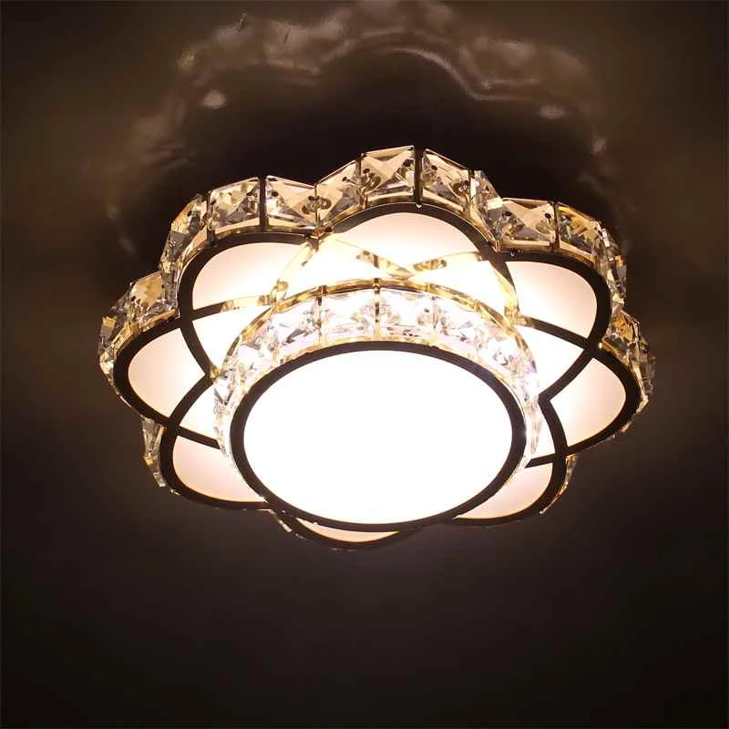 

Simple energy-saving flower-shaped porch led aisle lights modern simple wrought iron crystal corridor ceiling lamp WF5141432