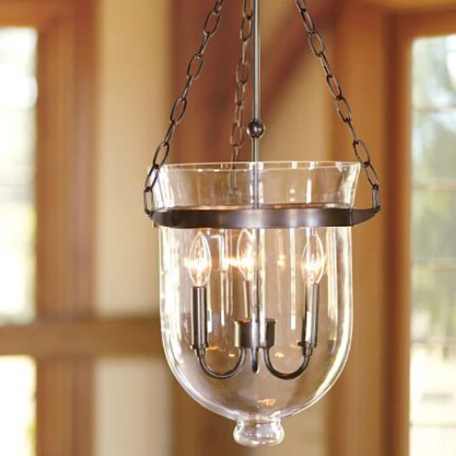 Retro Rustic Clear Glass 3 Candle Lights Bell Jar Pendant Light Lamp Retro Rustic Clear Glass 3 Candle Lights Bell Jar Pendant Light Lamp Bar Antique Country Lighting