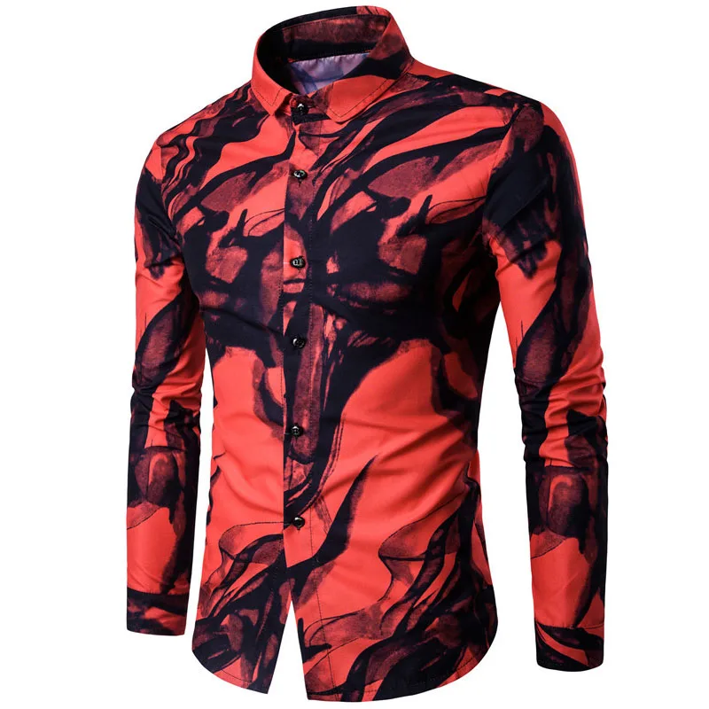 WSGYJ الرجال قمصان فاخرة العلامة التجارية طويلة الأكمام قمم 2019 الأزياء الحبر المطبوعة صالح سليم عارضة قمصان الصين نمط ملابس للرجال WSGYJ الرجال قمصان فاخرة العلامة التجارية طويلة الأكمام قمم 2019 الأزياء الحبر المطبوعة صالح سليم عارضة قمصان الصين نمط ملابس للرجال