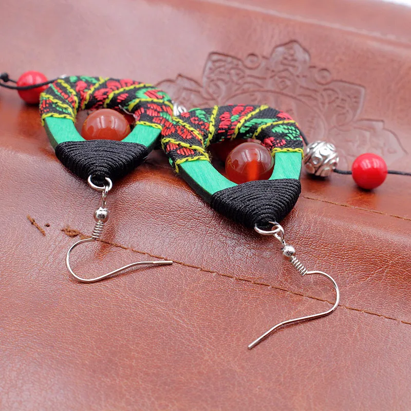 Yanting Long Tassel Earrings With Natural Stones Handmade Knitted Chinese Vintage Boho Earrings For Women Ethnic Brincos 098 (11)