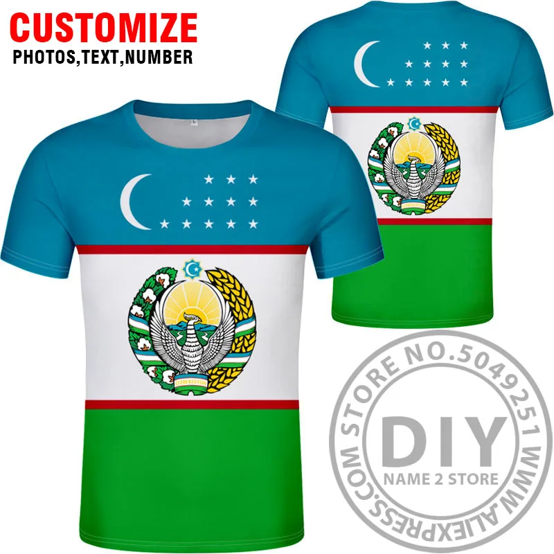 Узбекская футболка diy на заказ с именем номер uzb футболка Национальный флаг uz ozbekiston Узбекская страна текст печать фото одежда - Цвет: Style 2