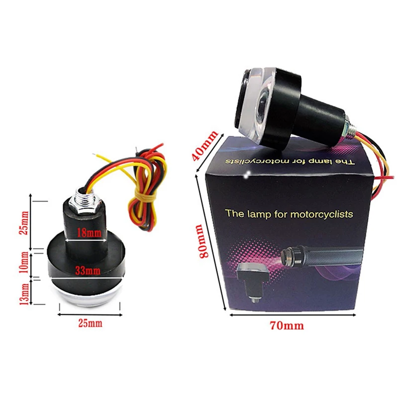 CNC поворотники мотоцикл светодиодный концевой мигалка для 22 мм руль Янтарная заглушка для рукоятки сигнальный светильник 12 В мигающая ручка бар