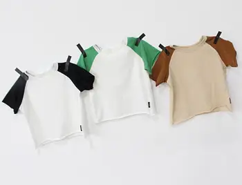 

6pcs/lot Baby girls T-shirt kids clothes children clothing plain spliced girl tee shirt 1-6T sylvia 564190210782