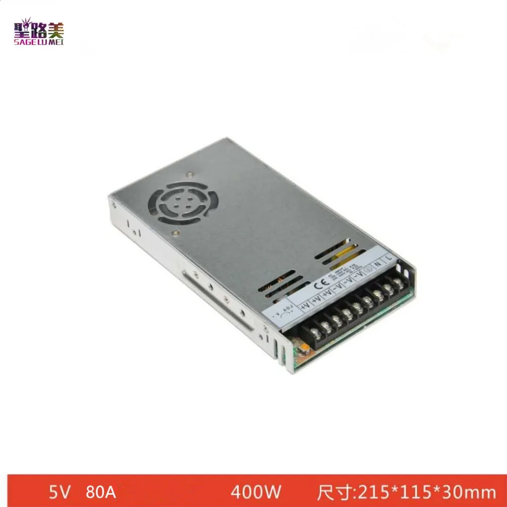 

AC110/AC220V to DC 5V 80A Adapter Transformer High quality DC5V 400W Slim Switching Power Supply for Led Display Screen Modules