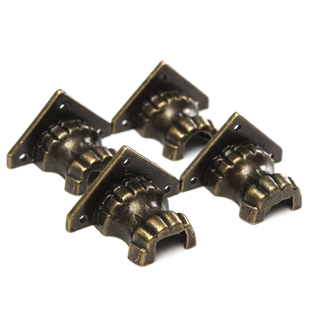 

New 4PCS Antique Hardware Jewelry Wood Box Case Feet Leg Corner Protector Decor
