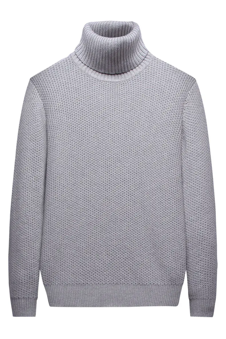 MuLS 2019 Cotton Birdseye Sweater Men Pullover Winter Warm Thick Turtle-Neck knitwear Sweater Male High Neck Jumpers Green Black 10