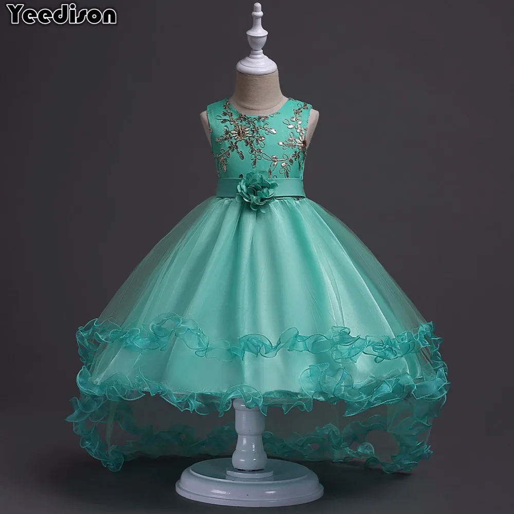 Yeedison Embroidery Kids Wedding Party Dresses For Girls 2018 Flower Princesse Dress Sleeveless Children Costume Girls Prom Gown (1)