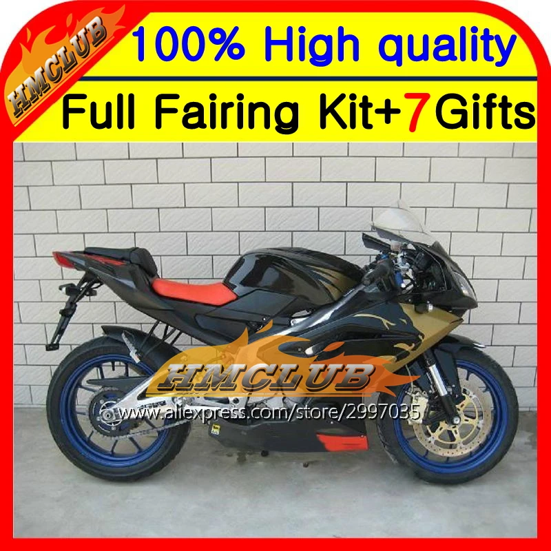 Корпус золотой для Aprilia RS125 2006 2008 2009 2010 2011 6HM94 RS 125 06 11 RSV125 RS4 07 08 черный 09 10 11|fairing rs