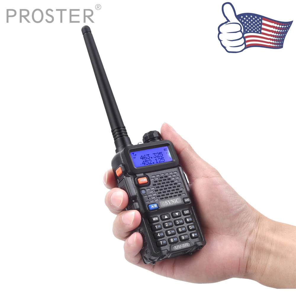 

Proster (Send from US) UV-5R Two-Way Radio Walkie Talkie Dual Band UHF VHF Radio + Earpiece 65MHz~108MHz