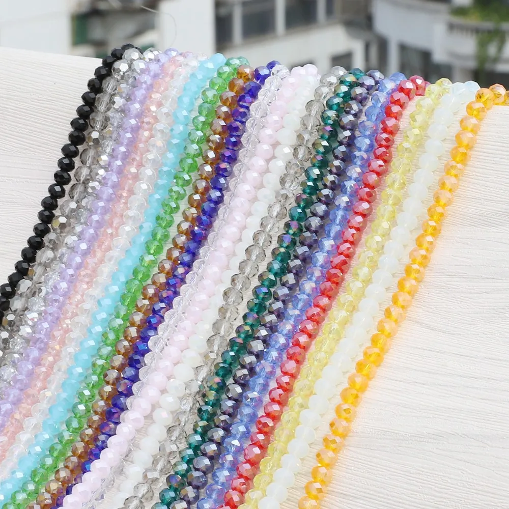 

2mm 3mm 4mm 6mm 8mm Multicolor Rondelle Austria Crystal Beads Faceted Glass Beads Loose Spacer Beads For DIY Jewelry Making