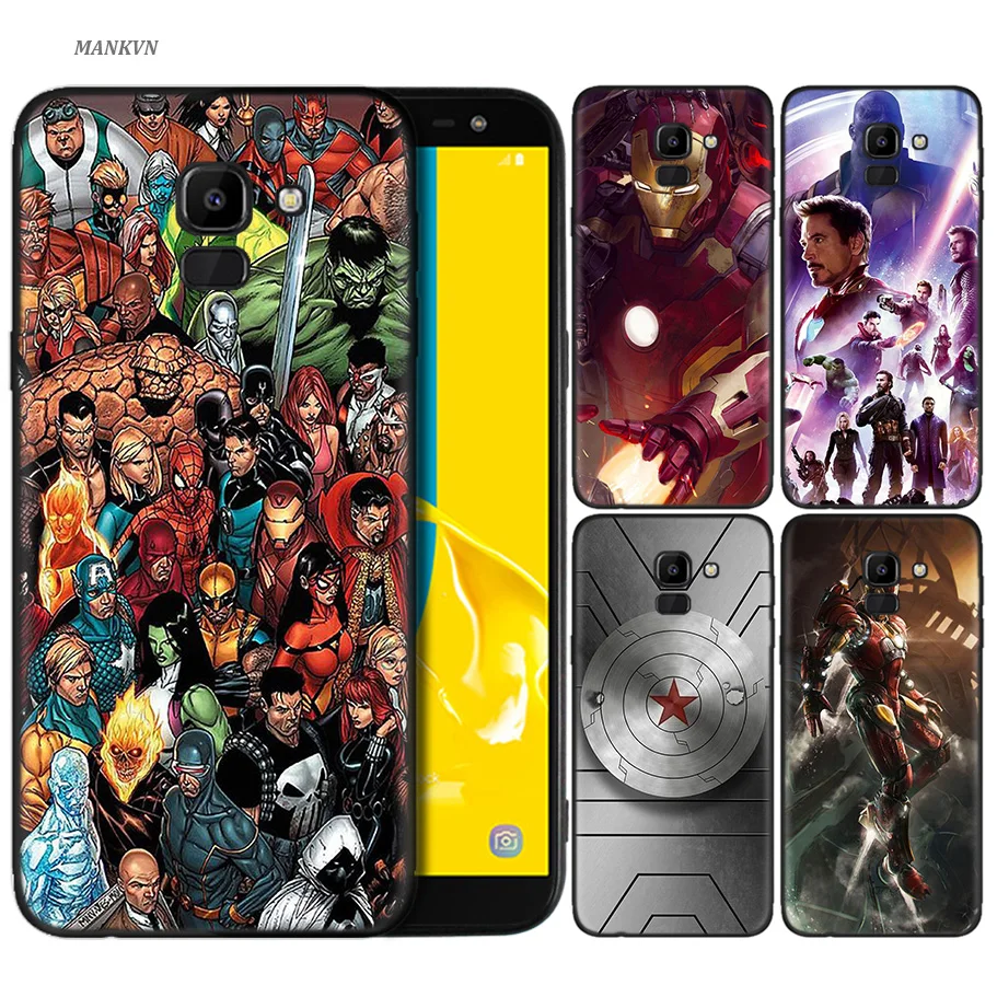 

Silicone Case For Samsung Galaxy J4 J6 A6 A8 Plus A7 A9 J8 2018 A5 2017 Soft Cover Shell Marvel Superheroes