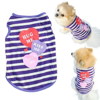 

Pet Dog Clothes Cat Spring And Summer Shirt Small Clothes Vest T Shirt New Cute Printed Dog Costume