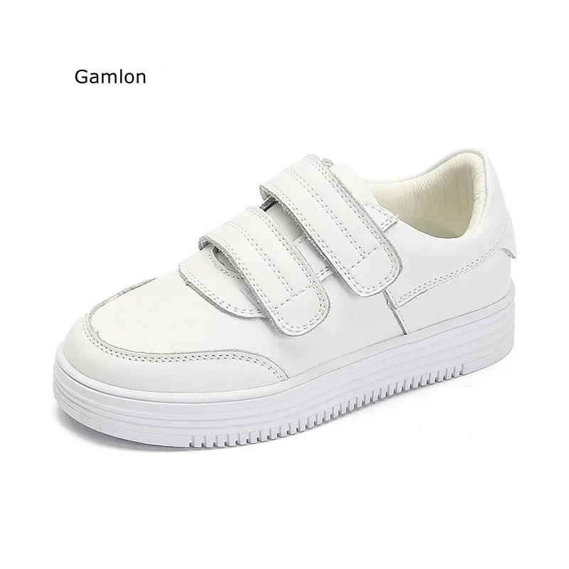 Gamlon Children's White Shoes 2017 Spring Autumn Real Leather ...