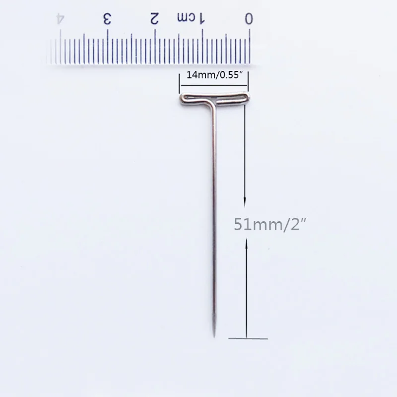 50 шт. T-PINS "(51 мм) для моделирования, размещения служебных записок, пошив и ремесел парик pin