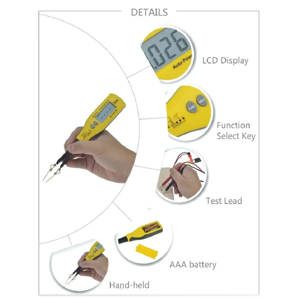 tester resistência capacitância medidores teste de diodo