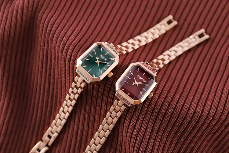 Женские часы, корейский модный Прямоугольный циферблат, стальной металлический браслет для часов, женские наручные кварцевые часы