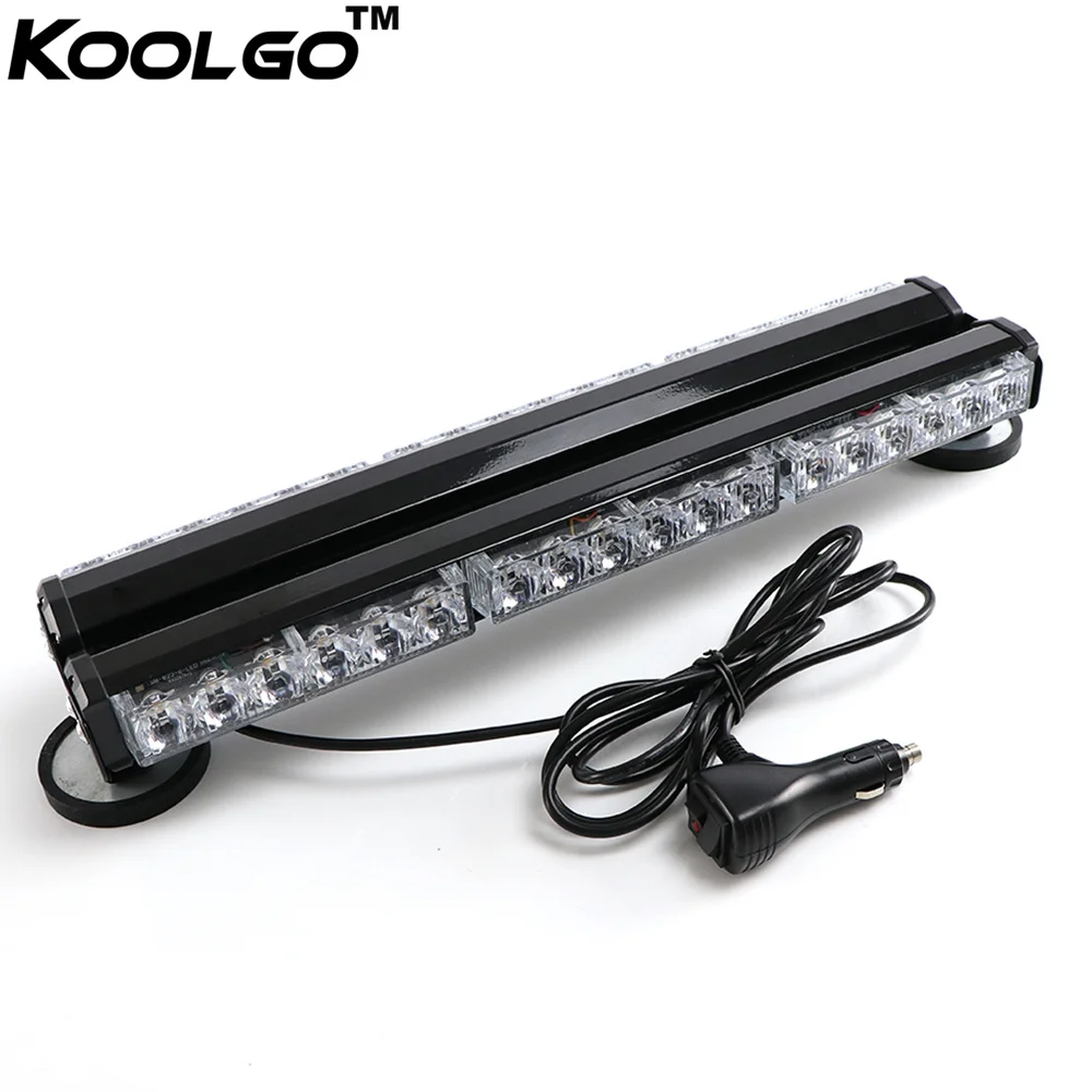 47/" 48 LED Flash Traffic Advisor Emergency Warning Strobe Light Bar Amber/&White