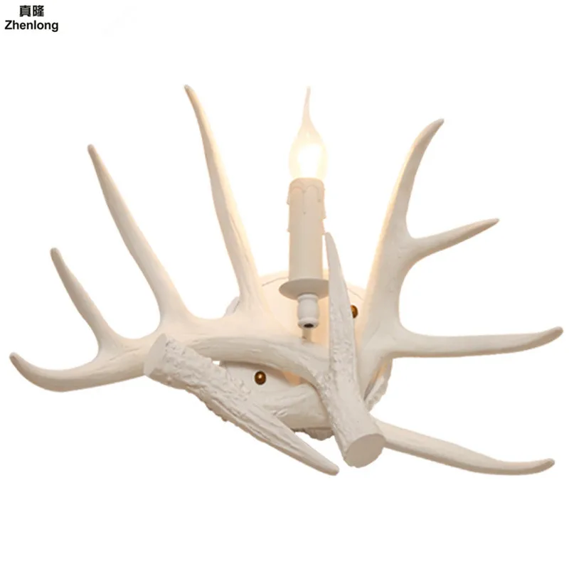 

Modern Creativity Vintage Deer Horn Lamp Wall Luminaire for Bar Club House Villa Beauty SPA Club Aisle Lamp Wall Light E14 Led