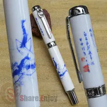 Роликовая шариковая ручка Jinhao 950 голубой и белый фарфор QIBAISHI креветка краска