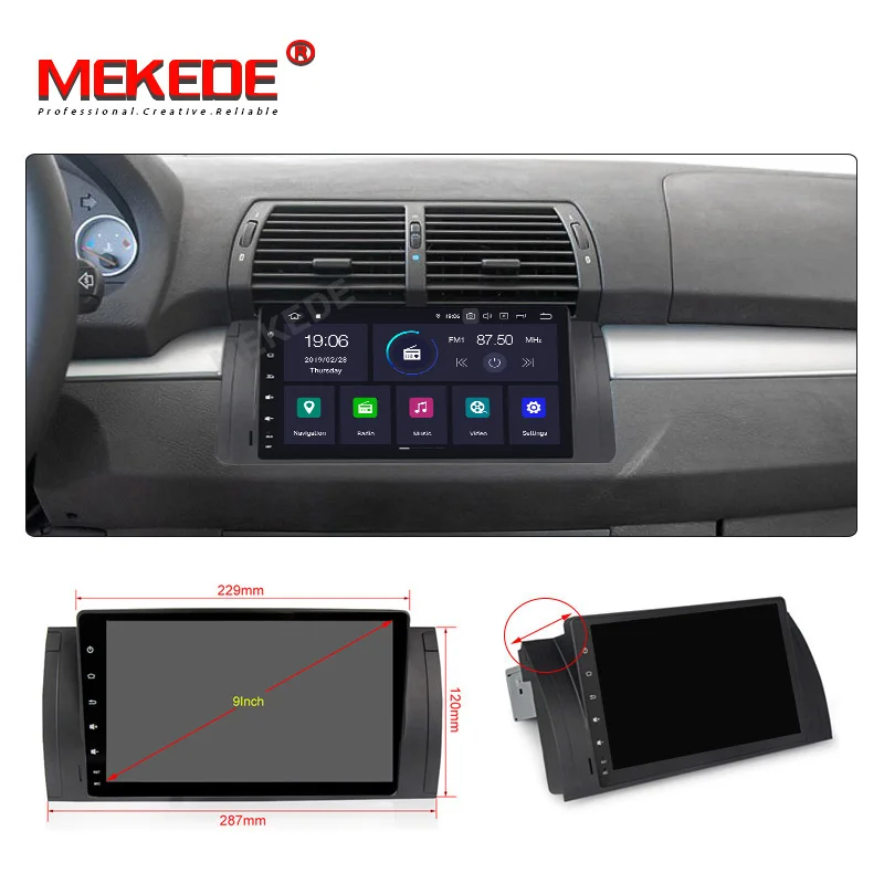 Автомобильный DVD плеер Mekede на базе Android 9 0 с gps для BMW/E39/X5/M5/E53 Navi аудио стерео