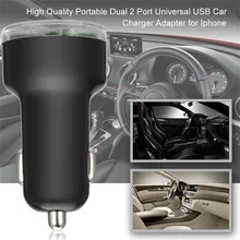 Universal Car Charger Adapter Veículo 5 v 2.1A Mini Portátil Dual 2 Porta Carregador USB para o Telefone Móvel Acessórios Do Carro