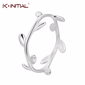 Kinitial 1Pcs 925 Sterling Silver Tree Leaves Branches Ring For Women Fashion Engagement Midi Knuckle Rings Jewelry