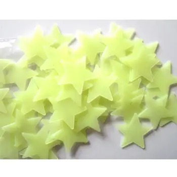 

100 pcs/lot 3cm Light-Up Toys Stars Storage Fluorescent Luminous Stickers Baby Bedroom Glow in the Dark Kids Toys Luminous Toys