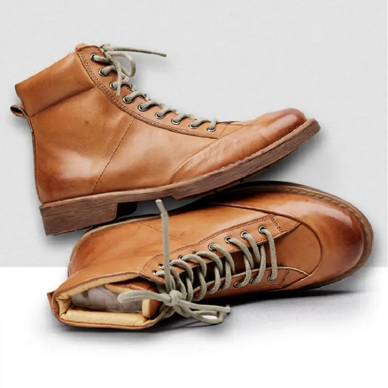 Brun 2018 En Marque De Lacent Mycolen Chaussures marron Bottes Chaussure D'hiver Cheville Cuir Confortable Noir Hommes Mode Homme rBeoQdECxW