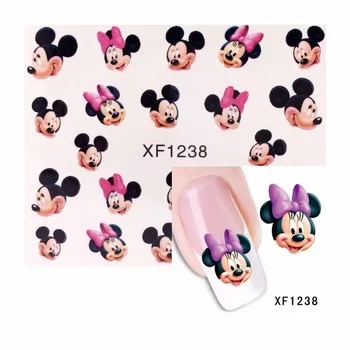 WUF 1 Sheet Nail Art Stickers Cute Catton Design Wraps Decoration Decal DIY Tips 1238