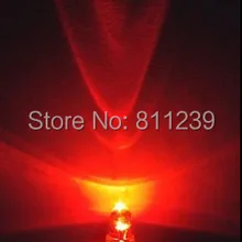 1000 шт./лот 3 мм красный Цвет круглый яркий свет, LED-излучающие диоды для подавления переходных скачков напряжения