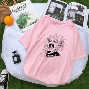 

Yandere Himiko Toga Kawaii Print T-shirt Otaku Summer Short Sleeve Women Clothes Harajuku Japanses Style Anime Girl Pink T Shirt