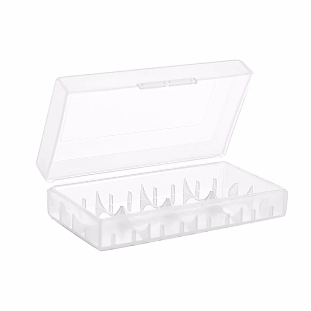 5X Clear 2*18650 / 4*CR123A / 4*16340 Battery Storage Box White Hard Plastic Transparent Battery Case Box Holder Orgainzer