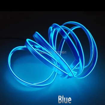 

Pay Attention!2Meter 2.3mm Blue LED Strip with Welted Edge for sewing or stapling with 12V Power Inverter for Rave Costume Party