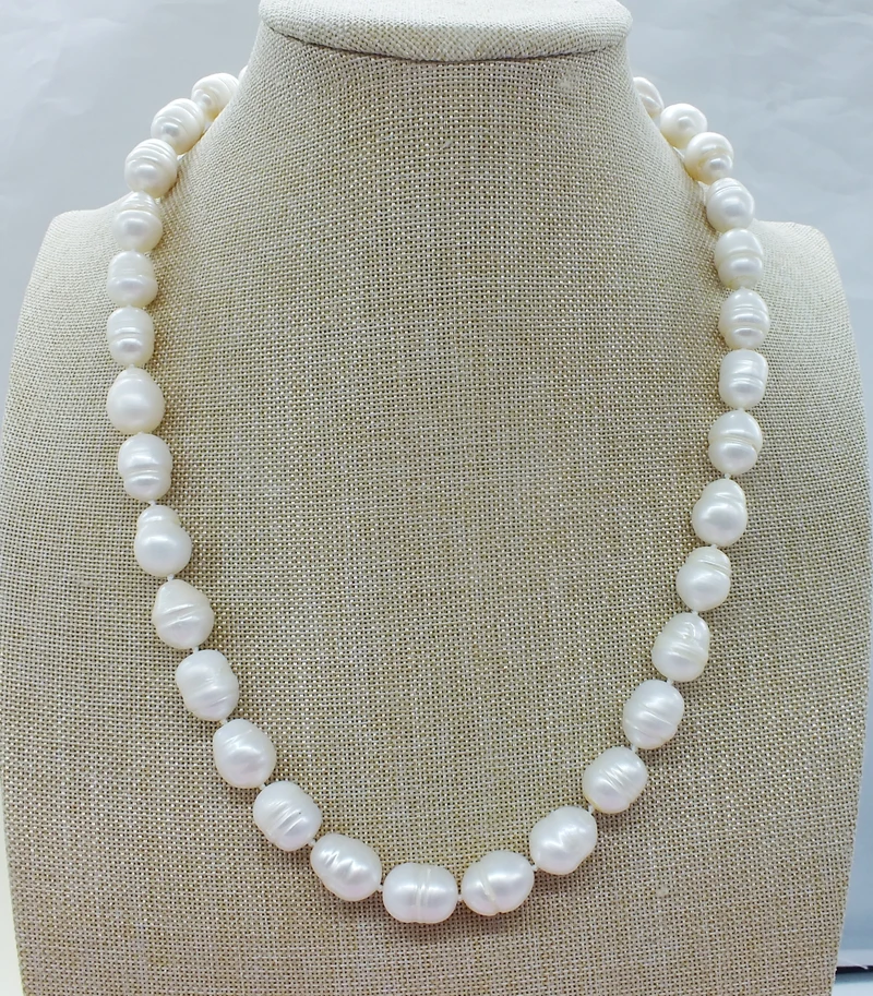 

11-12mm Real sea water baroque pearl necklace 50CM (HAVE flaws)