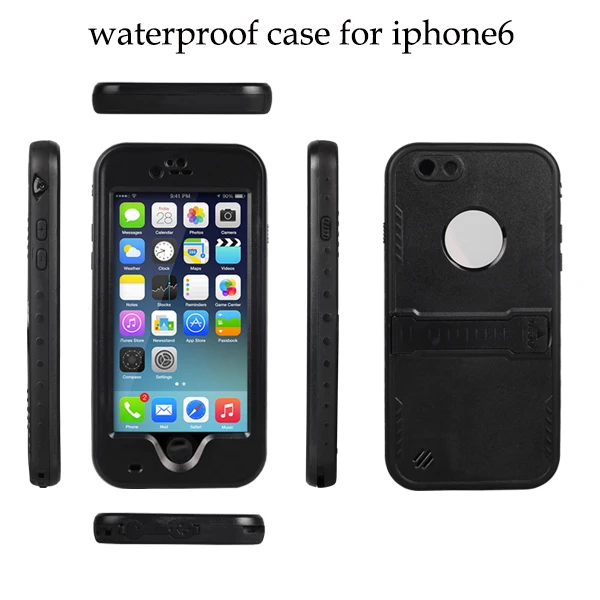 Phone Cover Case For iPhone 6 6s withFingerprint key Tempered Glass Cell Phones Case Waterproof