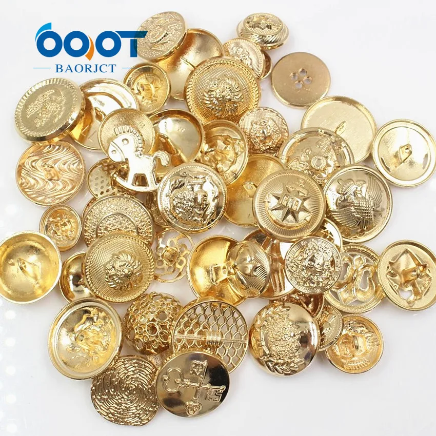 

18561,Metal buttons,Haberdashery Button, Gold, Pack of 50pcs,Different buttons and sizes button mix,DIY Handmade Sewing Coat