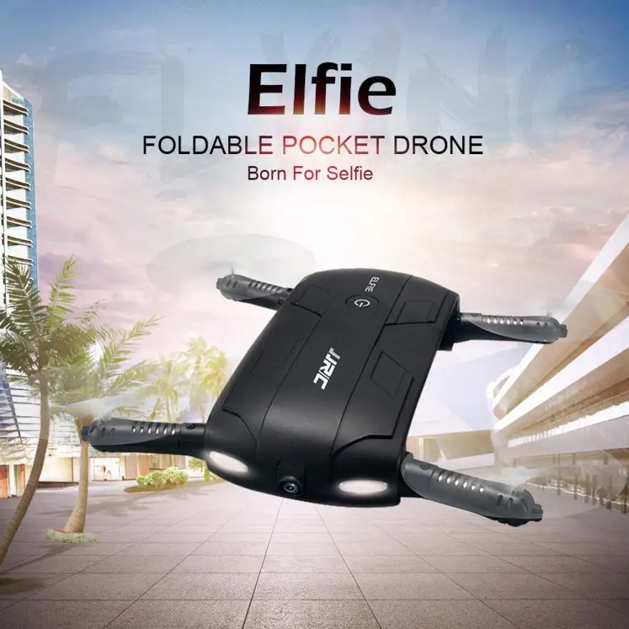 

Elfie Foldable Mini RC Selfie drone H37 with HD Camera Altitude Hold FPV Transmission Quadcopter Dron WiFi Phone Control D50