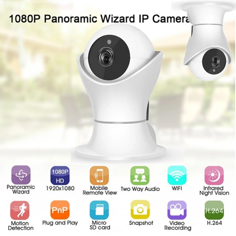 

1080P Panoramic H.264 Wifi 2.0 Megapixel Wireless Night Vision CCTV Security Motion Detection Intercom Baby Monitor IP Camera