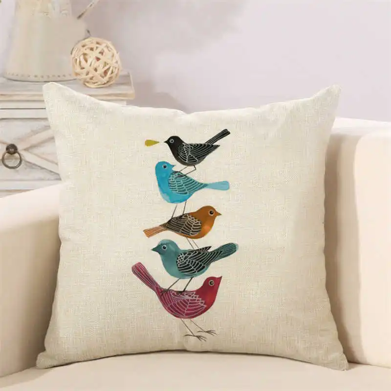 animal pillow case linen bird cushion cover (6)