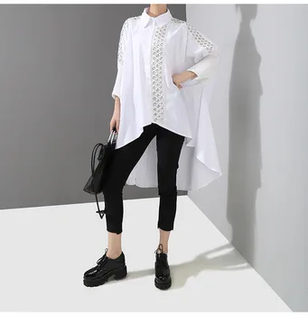 

Vadim Zanzea Blouse Size Women Half Polyester Cotton O-neck None Free Shipping Spring 2020 Tide Shirt New Loose Long Sleeve Top